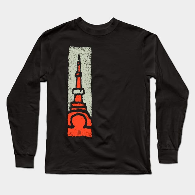 Eiffeltower - Paris France Art-Deco Long Sleeve T-Shirt by Nikokosmos